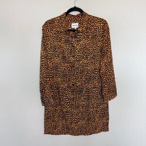 1070 Bimba Y Lola Animal Print Mini Dress Size XL Color Orange Black